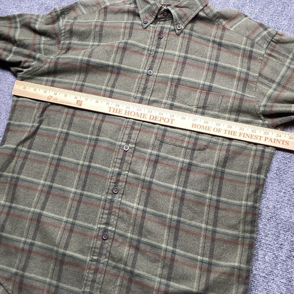 Vintage Banana Republic Cabinwear Flannel Shirt Mens Medium Plaid Green Cotton - Picture 4 of 9
